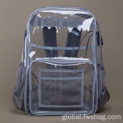 Transparent Backpack Bag Heavy Duty Waterproof Clear Multi-Pockets Laptop Backpack Factory